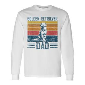 Golden Dad Vintage Golden Retriever Dad Langarmshirts - Seseable De