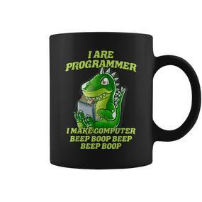 I Are Programmer T-Rex Dinosaur Nerd Dino Programmer Tassen - Seseable De