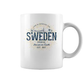 Sweden Retro Style Vintage Sweden White S Tassen - Seseable De
