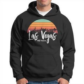 Las Vegas Nevada Sunset Vintage Retro Skyline Hoodie - Seseable De