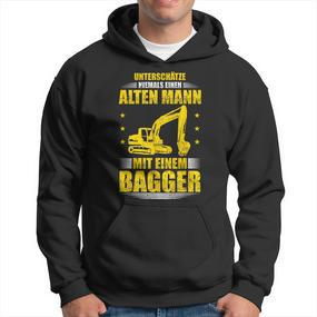 Old Man With Digger Digger Driver Saying Hoodie - Seseable De
