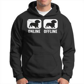 Online Offline Dachshund Dachshund Dog Black Hoodie - Seseable De
