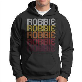 Robbie Retro Wordmark Pattern Vintage Style Hoodie - Seseable De
