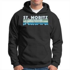 St Moritz Ski Illustration Retro Vintage St Moritz Hoodie - Seseable De