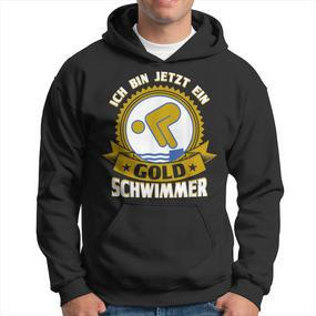 Swimming Badge Ich Bin Jetzt Ein Gold Swimmer Swimming Hoodie - Seseable De