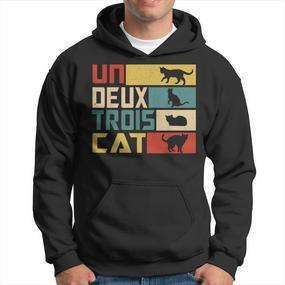 Un Deux Trois Cat French Word Game Cat Hoodie - Seseable De