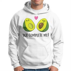 Avocado You Complete Me Vegan Partner Look Avocado Hoodie - Seseable De