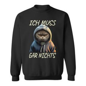 Cat Ich Muss Gar Nichts Egal Nein Müde Lounger Cat Sweatshirt - Seseable De