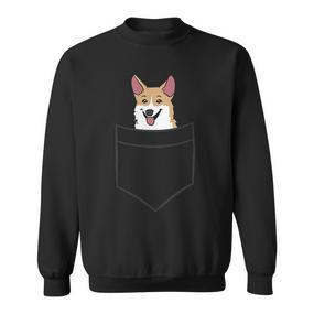Corgi Dog In Bag Cute Dog Pockets Corgi Sweatshirt - Seseable De