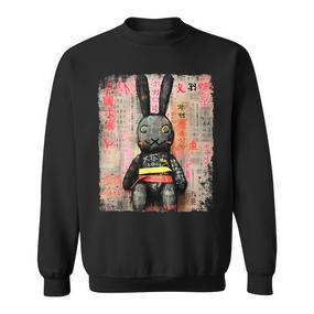 Cyberpunk Rabbit Japanese Futuristic Rabbit Samurei Sweatshirt - Seseable De