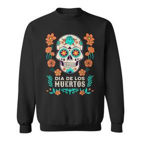 Dia De Los Muertos Mexico Sugar Skull Black S Sweatshirt - Seseable De