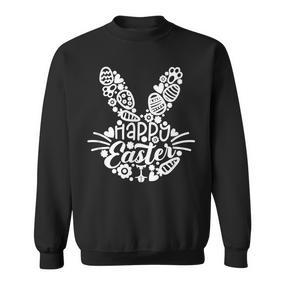 Frohe Ostern Sweatshirt mit Hasengesicht für Herren, Damen und Kinder - Seseable De