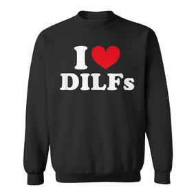 I Love Dilfs I Heart Dilfs Red Heart Sweatshirt - Seseable De