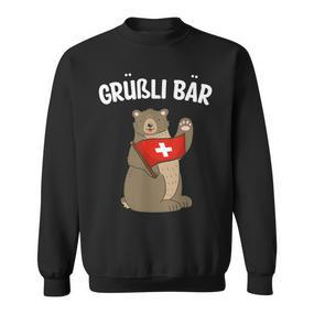 Grüßli Bear  Swiss Grüezi Grizzly Bear Sweatshirt - Seseable De