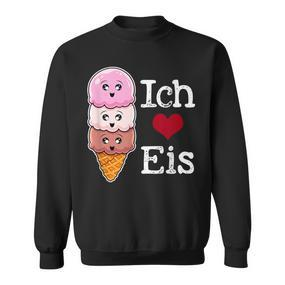 Ich Liebe Eiscreme In Waffle Horn Ice Balls Sweatshirt - Seseable De