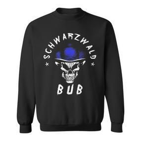 Men's Black Forest Bub Schwarzwaldbub Bollenhut Skull Black Sweatshirt - Seseable De