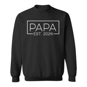 Papa 2024 Logo Werdende Eltern 2024 Papa Est 2024 Sweatshirt - Seseable De