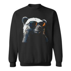 Polar Bear Sunglasses Glasses Polar Bear Animal Bear Sweatshirt - Seseable De