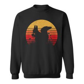 Retro Vintage Sunset Squirrel Sweatshirt - Seseable De