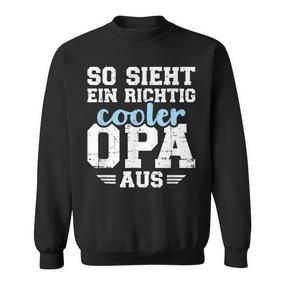 With So Sieht Ein Richtig Cooler Opa German Text Black Sweatshirt - Seseable De