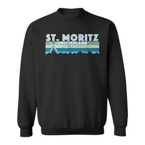 St Moritz Ski Illustration Retro Vintage St Moritz Sweatshirt - Seseable De