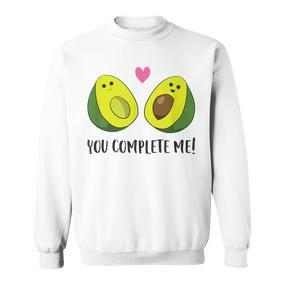 Avocado You Complete Me Vegan Partner Look Avocado Sweatshirt - Seseable De