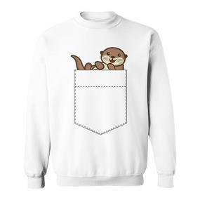 Cute Otter Cute Pocket Otter Sweatshirt - Seseable De