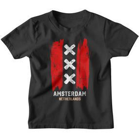 Amsterdam Netherlands Dutch Vintage Kinder Tshirt - Seseable De