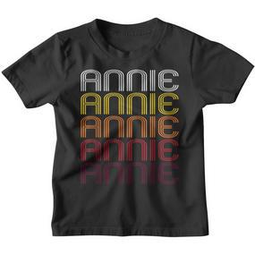 Annie Retro Wordmark Pattern – Vintage Style Kinder Tshirt - Seseable De