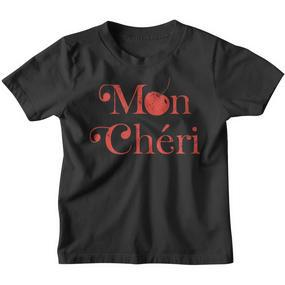Cute Cherry Mon Cheri France Slogan Travel Kinder Tshirt - Seseable De