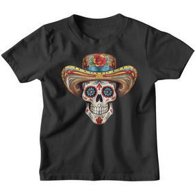 Dia De Los Muertos Carnival Mexican Head Sugar Skull Kinder Tshirt - Seseable De
