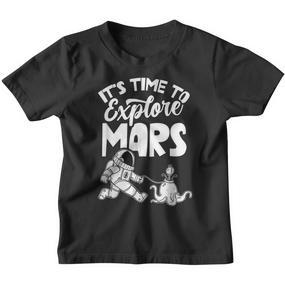 Es Ist Zeit Den Mars Zu Explorschen Sayings Astronaut Planet Kinder Tshirt - Seseable De
