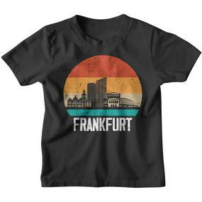 Frankfurt Skyline Retro Vintage Souvenir Frankfurt Kinder Tshirt - Seseable De