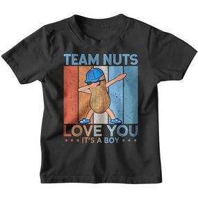 Gender Reveal Team Nuts Team Boy Retro Vintage Kinder Tshirt - Seseable De