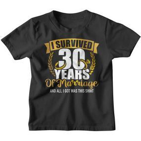 Ich Überlebte 30 Jahre Marriage Zum 30Th Wedding Anniversary Kinder Tshirt - Seseable De