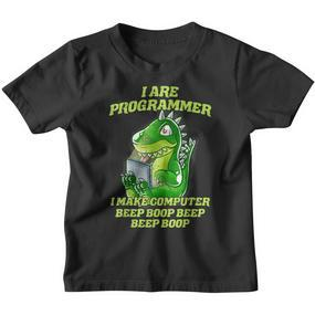 I Are Programmer T-Rex Dinosaur Nerd Dino Programmer Kinder Tshirt - Seseable De