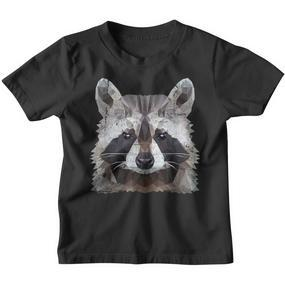 Raccoon Vintage Polygon Raccoon Kinder Tshirt - Seseable De