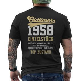 64 Jahre Oldtimer 1958 Vintage 64Th Birthday T-Shirt mit Rückendruck - Seseable De