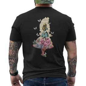 Alice In Wonderland Magical Garden -Intage Book T-Shirt mit Rückendruck - Seseable De