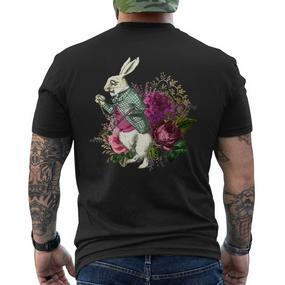 Alice Wonderland Rabbit Pocket Watch T-Shirt mit Rückendruck - Seseable De