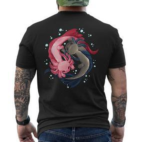 Axolotl Yin Yang Zen Mantra T-Shirt mit Rückendruck - Seseable De
