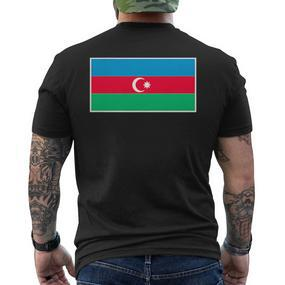 Azerbaijan Flag Vintage Azerbaijani Colors T-Shirt mit Rückendruck - Seseable De