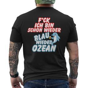 B06 Ich Bin Schon Wieder Blau Wie Der Ozean I Sprüche Sommer T-Shirt mit Rückendruck - Seseable De