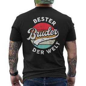 Bester Bruder Der Weltintage Bro Retro Slogan T-Shirt mit Rückendruck - Seseable De