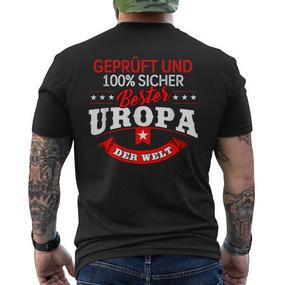 Bester Uropa Der Welt T-Shirt mit Rückendruck - Seseable De