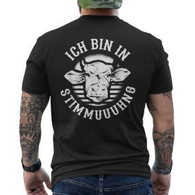 'Bin In Stimmuuhng' Cows Cattle Farmer Milk Farm Farmer' T-Shirt mit Rückendruck - Seseable De