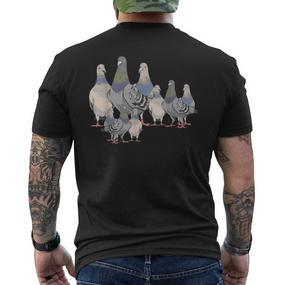 Bird Animal Motif Pigeon T-Shirt mit Rückendruck - Seseable De