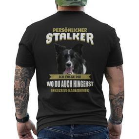 Border Collie With Border Collie Dog Motif T-Shirt mit Rückendruck - Seseable De