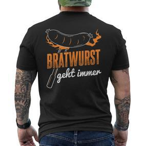 Bratwurst Geht Immer Bbq Grill T-Shirt mit Rückendruck - Seseable De
