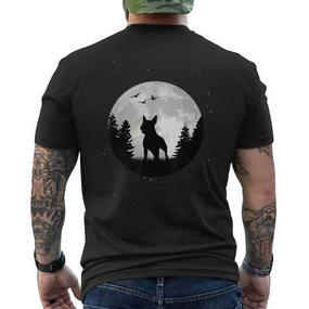 Bull Terrier Moon Bull Terrier Dog Holder T-Shirt mit Rückendruck - Seseable De
